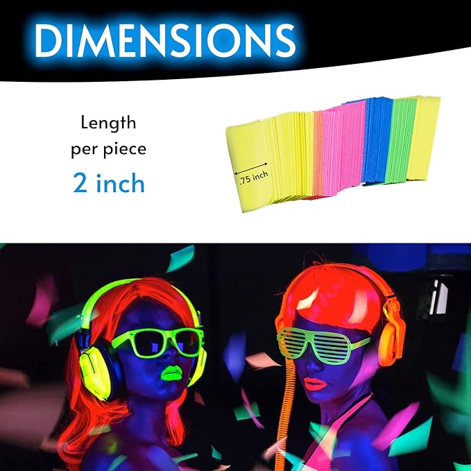 20000 Pieces Glow King Blacklight Reactive Paper Confetti | Premium UV Fluorescent Glow Party Gift for Decorations and Birthdays | Ideal for Bachelorette, New Year, Wedding, and Events