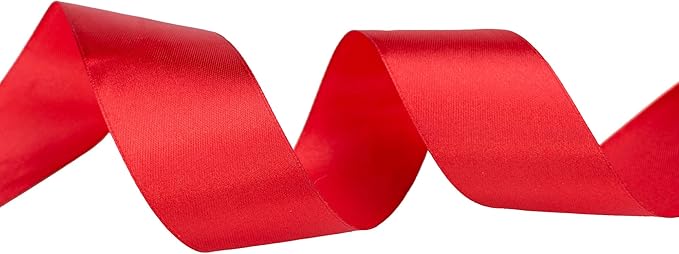 ATRBB 25 Yards 1-1/2 inch Wide Satin Ribbon Perfect for Wedding,Handmade Bows and Gift Wrapping(Red)