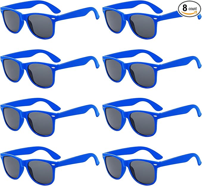 Pibupibu Neon Colors Party Favor Supplies Unisex Sunglasses Pack of 8