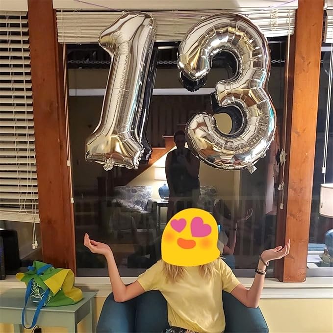 Silver 1 Balloon Number, 40 Inch Giant Helium Foil Number 0-9 for Boys Girls, Self Inflating 1st Birthday Balloon for Women Men 10th Anniversary Baby Shower New Year Wedding Party Decorations Supplies