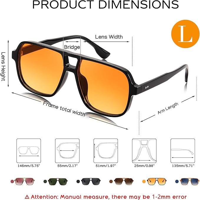 FEISEDY Retro Square Aviator Sunglasses Women Men 70s Vintage Trendy Plastic Frame Sun Glasses B4158