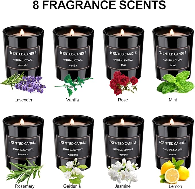 Christmas Candle Set, Holiday Scented Candle Soy Candles for Home Scented Christmas Gifts for Women Men Holiday Candle Aromatherapy Candles Gift