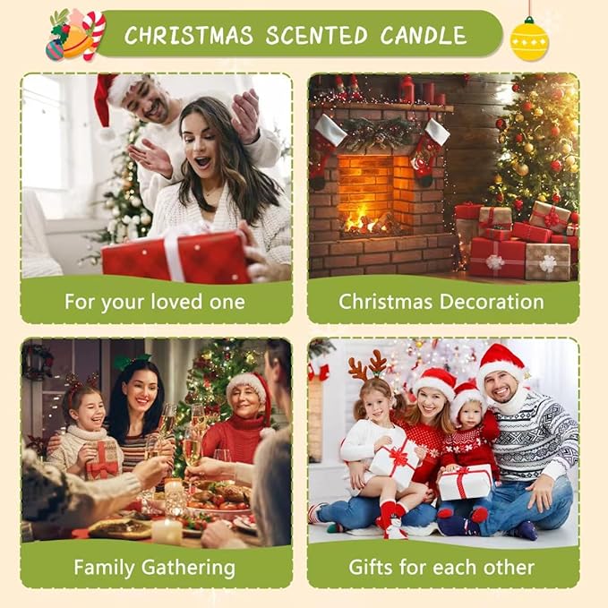 Christmas Scented Candles Gifts Set for Women, 12 Pack 2.5 Oz Xmas Candle Set, Natural Soy Wax Aromatherapy Candles for Christmas Gifts for Women Her