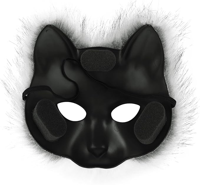 Animal Fox Wolf Mask Halloween Party Cosplay Costumes Props Plush Cat Half Face Masks Carnival Christmas Masquerade
