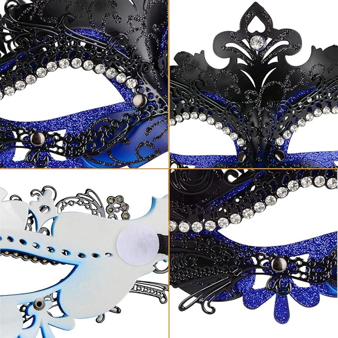 Hoshin Masquerade Mask for Couple, Mardi Gras Deecorations Venetian Masks with Stick for Womens