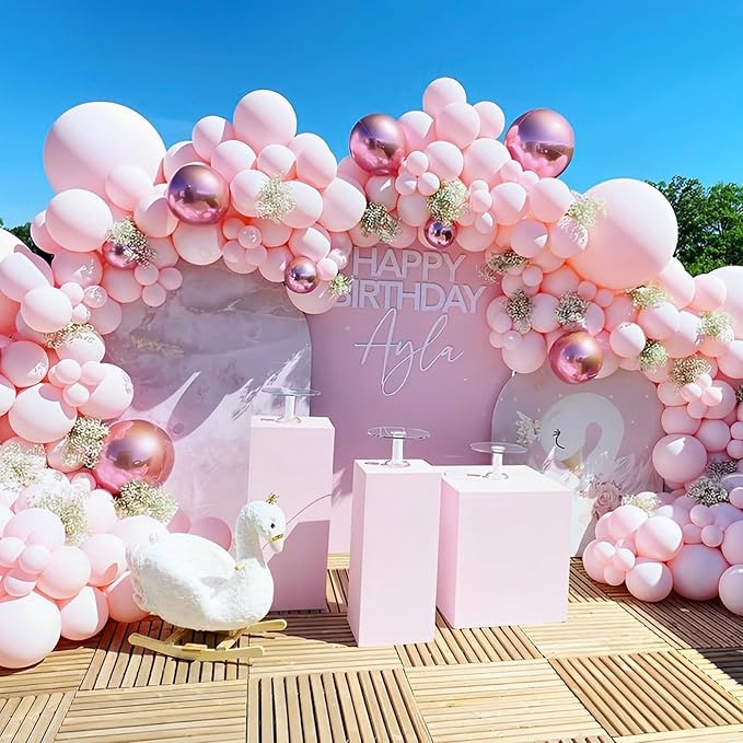 90pack Light Pink Balloons Different Size 18/12/10/5 Inch Pastel Pink Balloon Garland Arch Kit for Boys Girls Birthday Party, Baby Shower, Wedding, Gender Reveal, Baby Shower Decorations