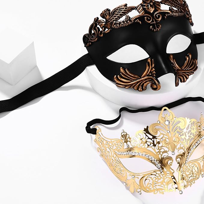 OIDEA Masquerade Mask for Couple - Roman Greek Venetian Mask Halloween Prom Party Costume Ball Mardi Gras Mask for Women Men