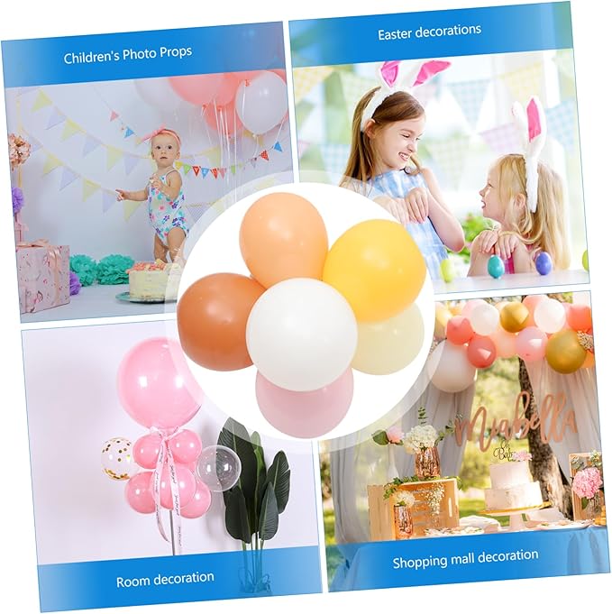 9 Sets Daisy Flower Balloon Party Decor Kit for Indoor Outdoor Use Pastel Birthday Wedding Shower Anniversary Charming Mixed Color Balloon DIY Supplies