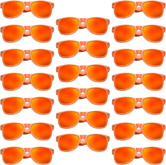 Pibupibu 10/20 Pack Neon Sunglasses for Women Men Bulk, Wholesale 80s Retro Colorful Mirrored Party Glasses Adult Unisex
