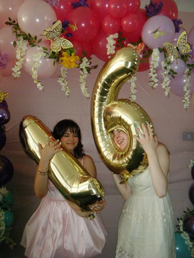 2026 Champagne Gold 40 Inch Mylar Foil Number 6 Balloon, Birthday Balloons for 6 16 Boy Girl Party Decorations Supplies,Light Gold Big Helium Balloon Numbers for 26 36 46 60 Men Women Anniversary