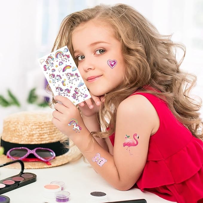 Tattoos for Kids, 350+ Mixed Styles (37 Sheets) Temporary Tattoos Stickers Set Gift for Girls and Boys, Space Dinosaur Animals Butterfly Tattoos for Kids Birthday Party Supplies
