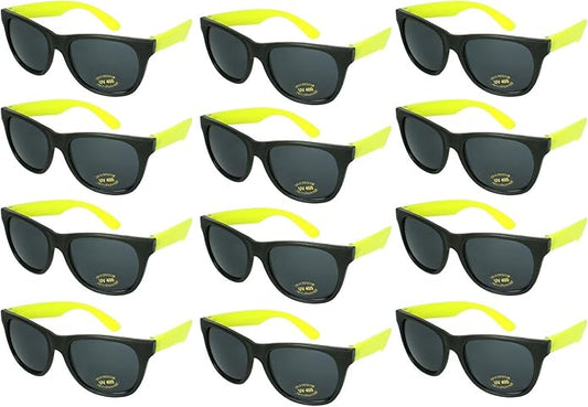 EDGEIWEAR 80s Neon Party Sunglasses for Adult Party Favors with CPSIA certified-Lead(Pb) Content Free