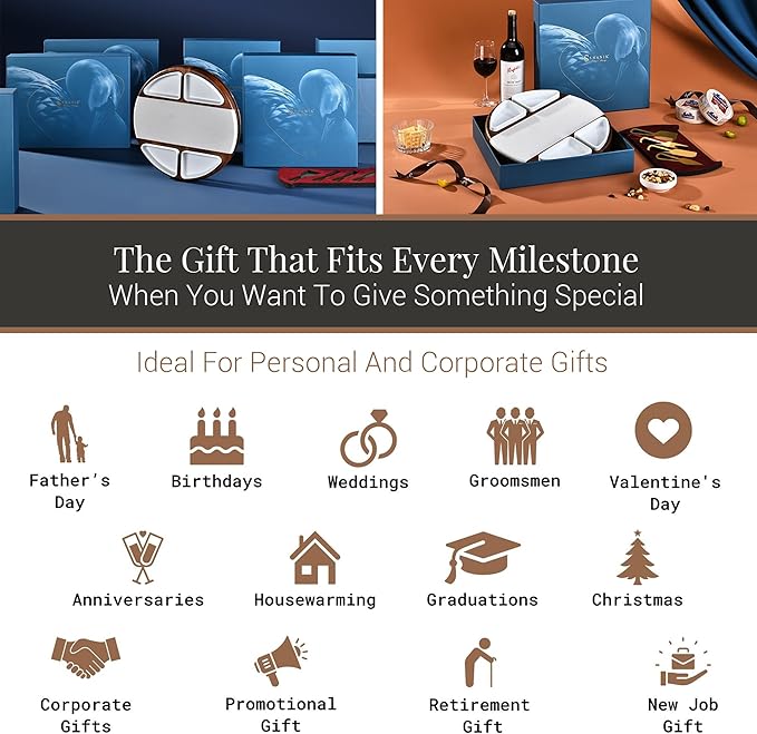 Shanik Acacia Wood Lazy Susan Cheese Board Set – Rotating Charcuterie Platter with 4 Ceramic Bowls & Knives, Round Serving Tray for Weddings & Parties