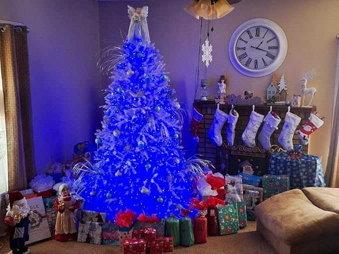 SAUIRS 197FT 500 LED Christmas Lights Outdoor String Lights with 8 Modes Timer Waterproof Fairy Light Plug in for Outside Indoor Party Xmas Palm Tree Yard Wedding Decorations(Blue)