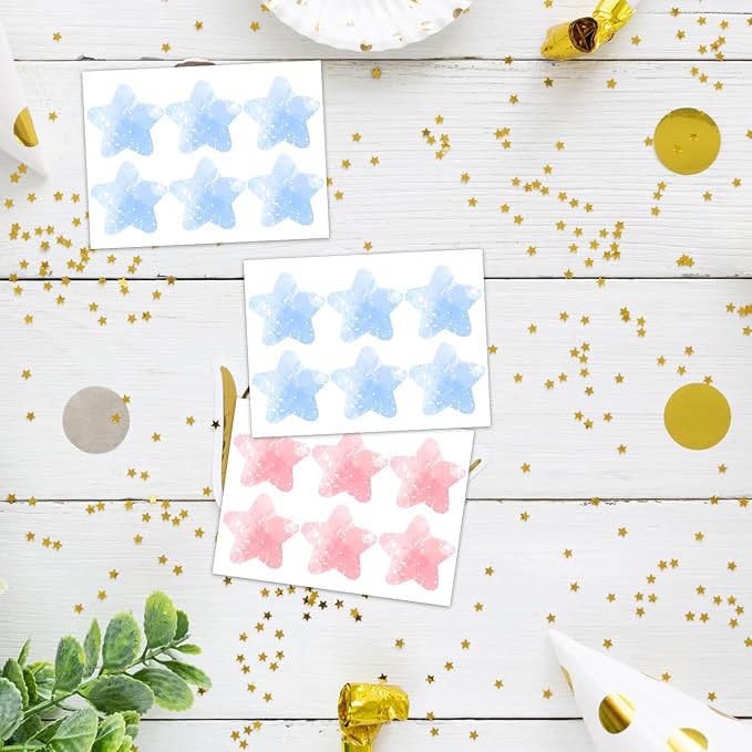 Gender Reveal Party Games, Twinkle Little Star Theme Baby Gender Reveal Voting Board Sign, 48 Boy Girl Voting Stickers, He or She, Baby Gender Reveal Party Decorations Games for Boy or Girl Shower