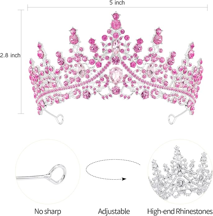VELSCRUN Birthday Tiara Crowns for Women Girls Crystal Birthday Girl Headband Sash Elegant Princess Crown Happy Birth Party Decorations Women Sisters Birth Gift Hair Accessories
