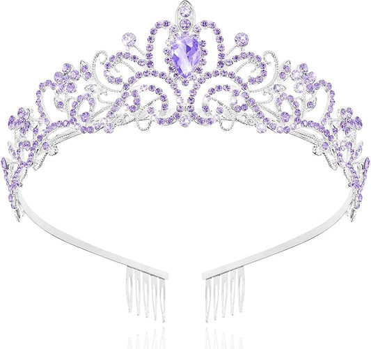 TAROSE Crowns for Women and Girls, Queen Crystal Gold Silver Tiaras with White Rhinestone and Combs, Goddess Crown for Wedding Bride Birthday Princess Bridal Shower Hair Accessories for Women