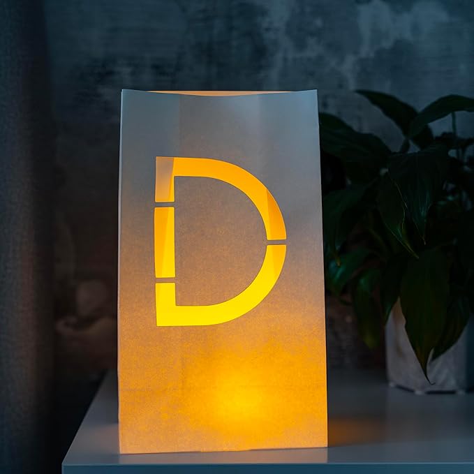 Light Up Letter D Sign - Luminary Bags Perfect for Personalized Happy Birthday Banner, Proposal Decorations, Engagement Party Decorations and Congratulations Banner for Your Loved One