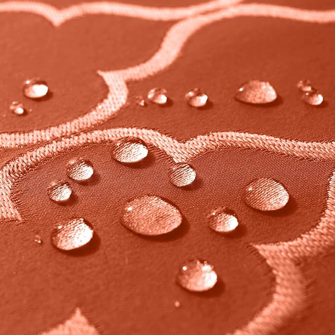 SASTYBALE Rust Jacquard Damask Tablecloth - 52x70 Inch Rectangle (Fits 4-6 Seats) - Fall Thanksgiving Decor - Water Resistant, Wrinkle-Free Polyester Fabric, Rustic Harvest Dining Cover for Parties