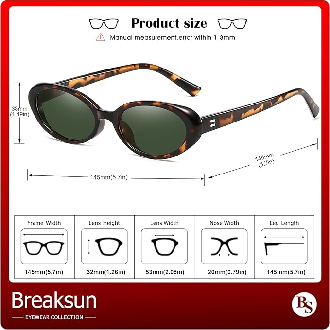 Retro Oval Sunglasses for Women Men Fashion Small Oval Sunglasses 90s Vintage Shades