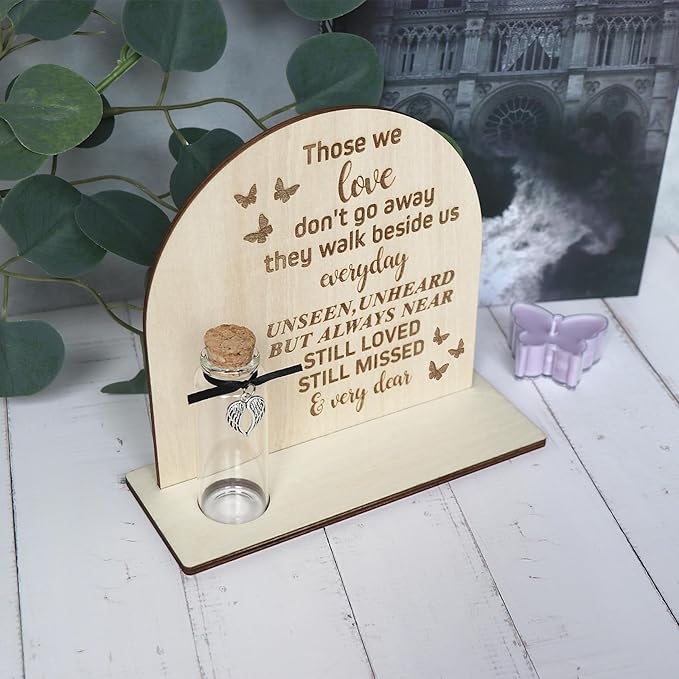 Personalized Loss of Loved One Photo Frame Memorial，Custom lock of Hair Keepsake Jar,Remembrance，Bereavement,Sympathy Gift for Lost Mom, Dad， Friends, Sisters, Grandparents (Style C)