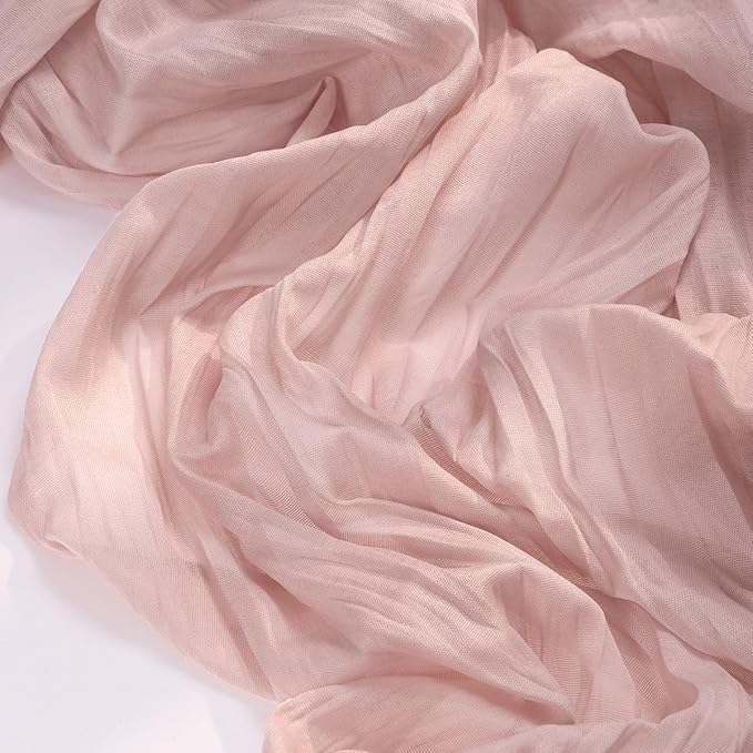 Socomi 15pcs Pink Cheesecloth Table Runner Fall Thanksgiving Boho Rustic Gauze Dusty Pink Farmhouse 120 inch 10FT Cheese Cloth Runner for Wedding Party Baby Shower Birthday Home Decor Holiday