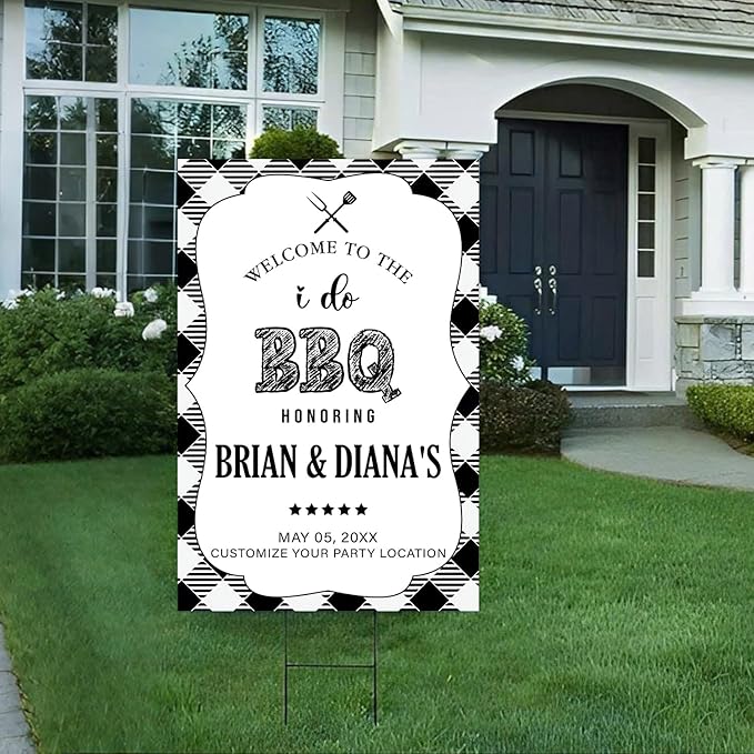 Personalized Welcome To The I Do BBQ Party Sign, I Do BBQ Welcome Sign, I Do BBQ Wedding Engagement Party Yard Sign, I Do BBQ Sign, BBQ Signs For Outside, I Do BBQ Decorations