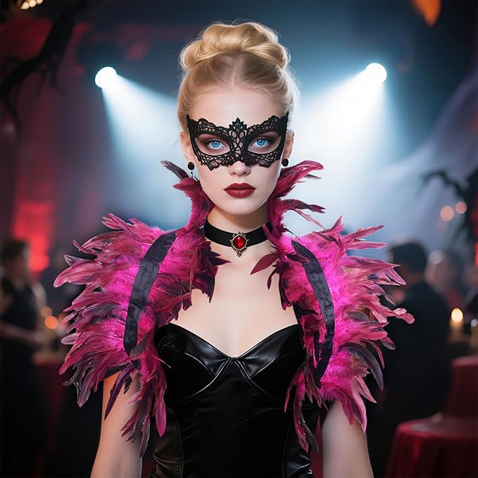 Gothic Natural Feather Shrug Feather Shawl Wrap Cape Victorian Collar for Halloween Cosplay Party Costume Accessories