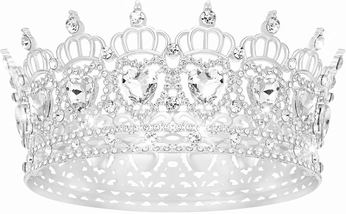 Queen Crown Wedding Rhinestone Heart Crowns and Tiaras for Women Costume Party Hair Accessories Princess BirthdayCrown Crystal Bridal Crown