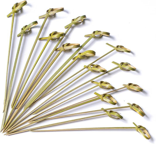 PuTwo Bamboo Cocktail Picks 4.7 Inch 300pcs Bamboo Fancy Skewers Toothpicks for Appetizers Food Drink Fruit Sandwich BBQ Wedding Cocktail Party Charcuterie Boards Accessories Party Supplies