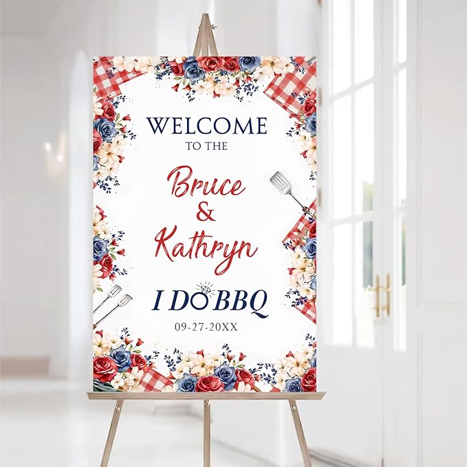 Personalized I Do BBQ Welcome Sign, I Do BBQ Sign, I Do BBQ Wedding Shower Sign, BBQ Engagement Party Sign, Couples Shower BBQ Sign, Welcome To The I Do BBQ Party Sign, I Do BBQ Decorations