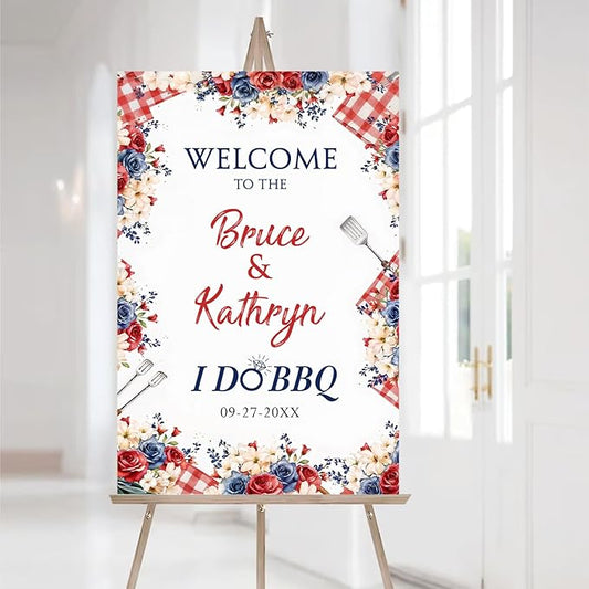 Personalized I Do BBQ Welcome Sign, I Do BBQ Sign, I Do BBQ Wedding Shower Sign, BBQ Engagement Party Sign, Couples Shower BBQ Sign, Welcome To The I Do BBQ Party Sign, I Do BBQ Decorations