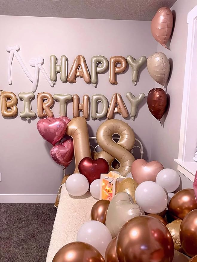 Light Brown Number 1 Balloon 40 inch, Number 1 Birthday Balloons for Boy Girl, Light Brown Foil One Balloon for 1st 10 11 12 16 18 Birthday Party, Anniversary Celebration Number Balloons Decorations