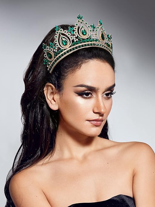 SWEETV Queen Crown for Women,Wedding Tiara for Bride,Princess Tiara,Quinceanera Pageant Crown Diadem