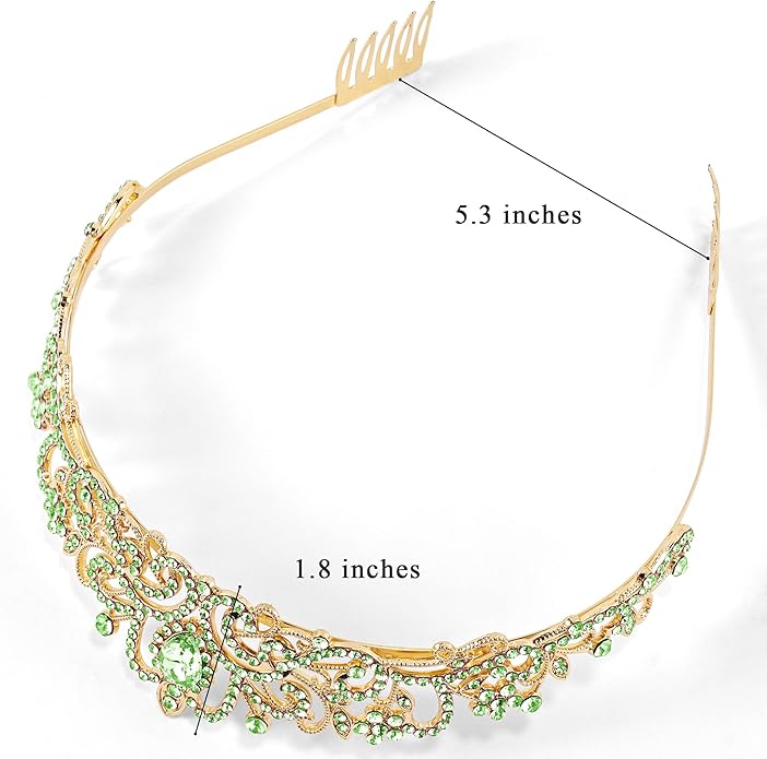 TAROSE Crowns for Women and Girls, Queen Crystal Gold Silver Tiaras with White Rhinestone and Combs, Goddess Crown for Wedding Bride Birthday Princess Bridal Shower Hair Accessories for Women