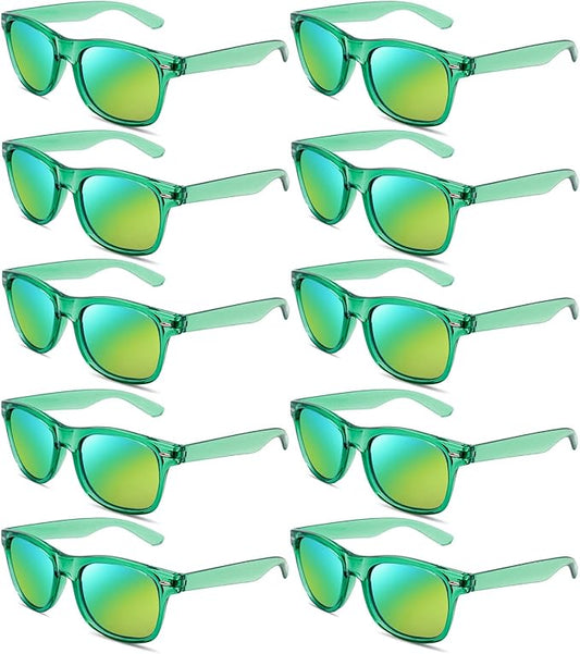 Pibupibu 10/20 Pack Neon Party Sunglasses Bulk,Wholesale Retro 80s Colorful Mirrrored Lens Sunglasses Party Favors