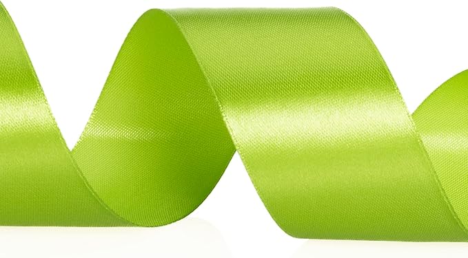 1 1/2 Inch Apple Green Solid Satin Ribbon, 50 Yards Craft Fabric Ribbon for Gift Wrapping Floral Bouquets Wedding Party Decoration