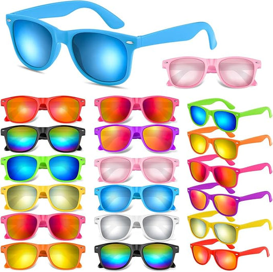 Morcheiong 10-60 Pack Neon Party Sunglasses Unisex Retro Style Party Favors Birthday Beach Pool Party Supplies, 10 Colors
