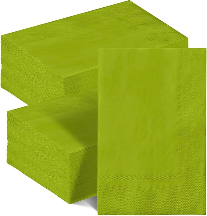 qiqee Avocado Green Paper Napkins 13 * 16inch Guest Paper Disposable Towels Napkin Paper Hand Towels for Wedding, Dinner, Birthday Party, Dessert Cocktail ＆ Kitchen Napkins（ 120 Count）