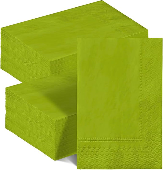 qiqee Avocado Green Paper Napkins 13 * 16inch Guest Paper Disposable Towels Napkin Paper Hand Towels for Wedding, Dinner, Birthday Party, Dessert Cocktail ＆ Kitchen Napkins（ 120 Count）