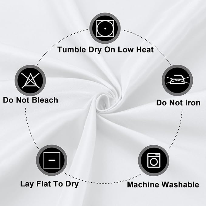 PureFit 6 Pack White Round Table Cloths 90 Inch, Stain and Wrinkle Resistant Table Linen for Round Table, Polyester Table Covers for Dining Table, Wedding, Party, Banquet and Camping