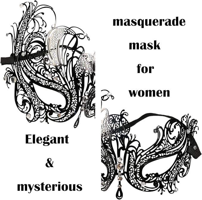 Masquerade Mask for Couple Mardi Gras Venetian Party Mask Set Halloween Costume Accessory