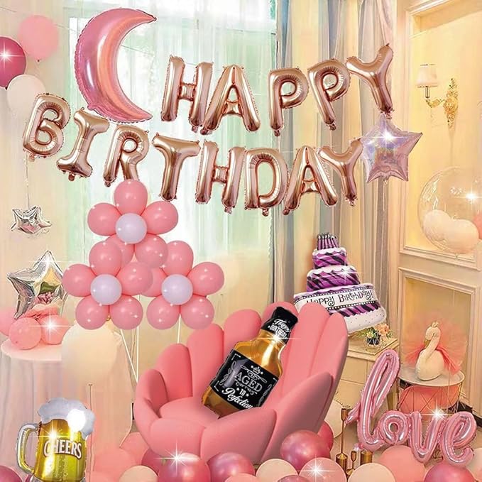 78pcs Rose Gold Custom Alphabet Balloons - 3 Set A-Z Balloons for Birthday/Baby Shower Personalized Phrase/Word/Name Banner - 16 Inch