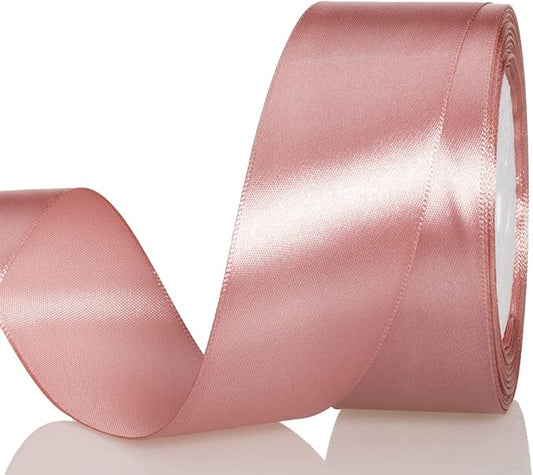 ATRBB 25 Yards 1-1/2 inch Wide Satin Ribbon Perfect for Wedding,Handmade Bows and Gift Wrapping (Rose Gold)