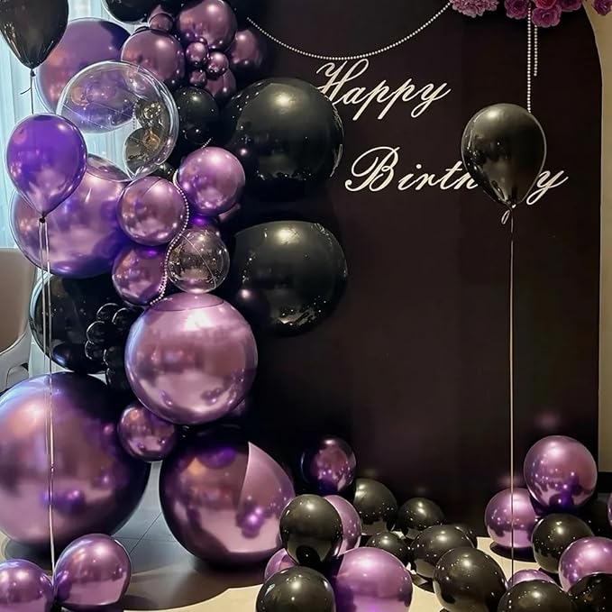 Metallic Purple Balloons, 66pack 12inch Chrome Purple Latex Party Balloons for Birthday Baby Shower Graduation Wedding Valentine's Day Gender Reveal Anniversary Party Decorations