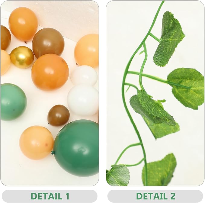 Sage Green and Brown Latex Balloon Garland Kit DIY Party Decorations for Birthday Wedding and Shower and Elegant Arch Decor Set for Festive Atmosphere