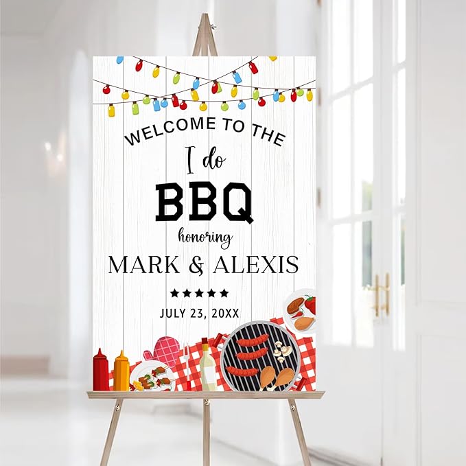 Personalized I Do BBQ Welcome Sign, I Do BBQ Sign, Welcome Sign For BBQ Rehearsal Dinner Wedding Engagement, I Do BBQ Sign, I Do Barbeque Sign, BBQ Signs For Outside, I Do BBQ Decorations