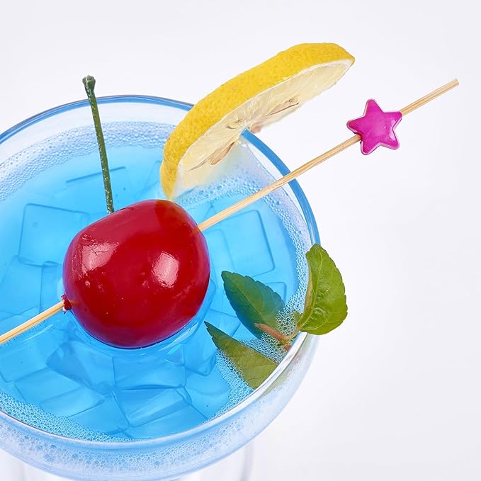 PuTwo Picks for Cocktail Appetizers Fruits Dessert,4.7" in 100 Counts,Colors may vary Stars