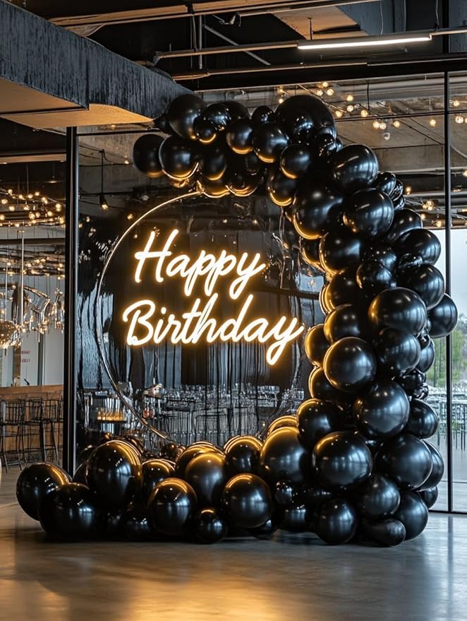 Bezente Pro Duralatex Black Balloons - 3.2g Premium 100 Pack 12 inch Black Balloons for Long-Lasting Professional Party Decorations, Large Birthday Graduation Wedding Anniversary