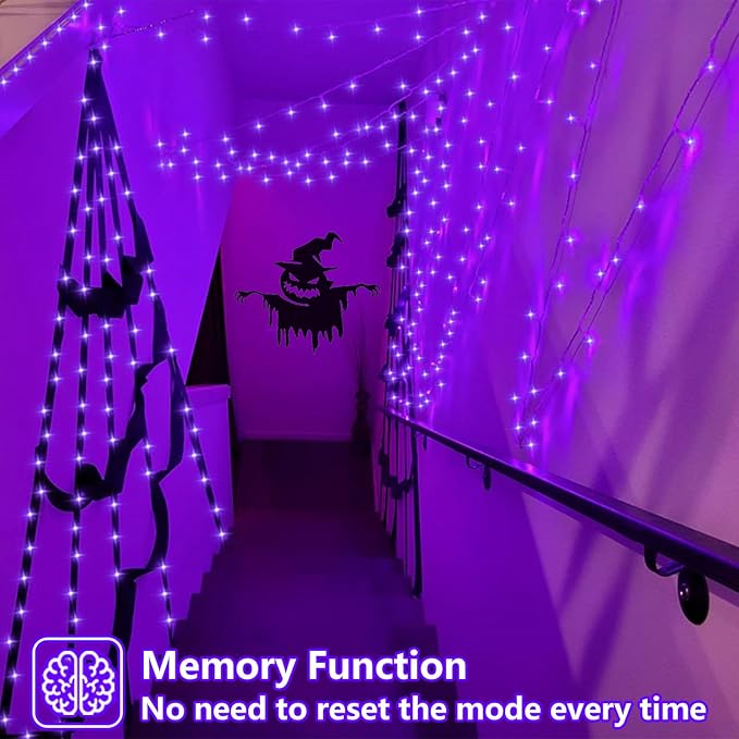 YEGUO 165ft 500 LED Christmas Lights Outdoor Waterproof, Purple String Lights Indoor Plug in, 8 Modes Clear Wire Purple Lights for Halloween Holiday Home Tree Garden Patio Decor